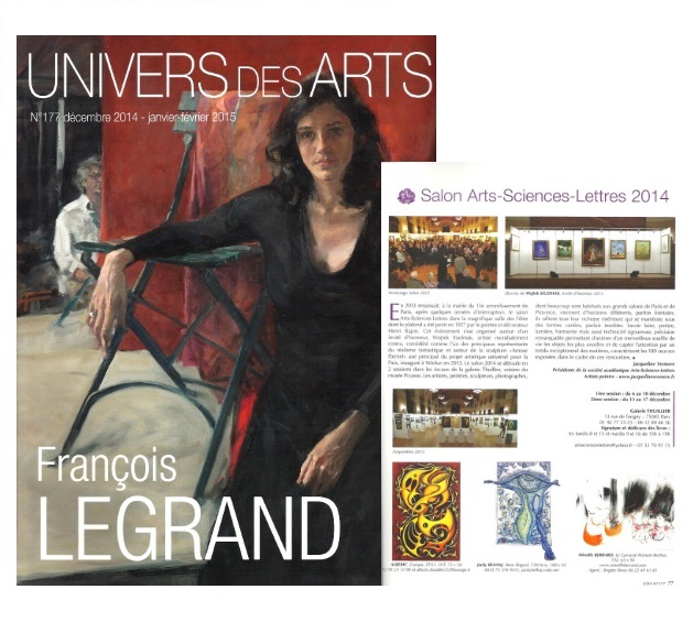 Parue dans l'Univers des arts -salon ARTS SCIENCES LETTRES 2014- La galerie Thuillier