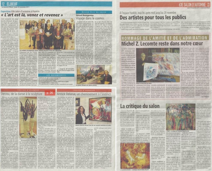 Articles du journal d'Elbeuf, Salon d'automne, Elbeuf sur seine, 2011